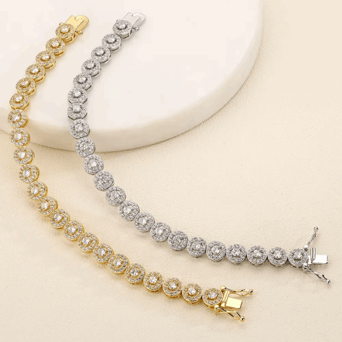 Fashion Round Cubic Zirconia Bracelet – Elegant & Versatile Jewelry for Men & Women