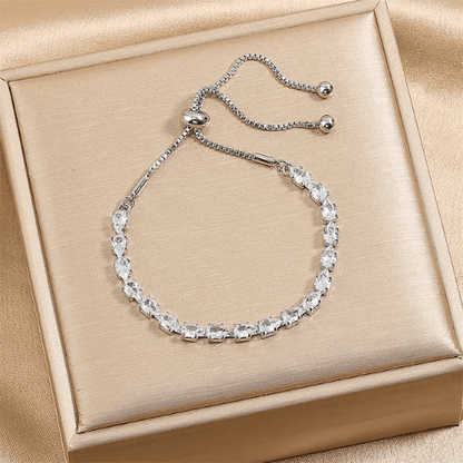 Luxury Adjustable Bracelet – Elegant Geometric Rhinestone Design | Women's Fashion Jewelry | Perfect for Parties & Weddings