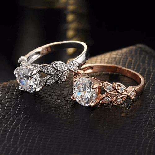 925 Sterling Silver Rings Vine Leaf Design Engagement Cubic Zircon Ring Fashion For Women Ladies Wedding Jewelry Gifts