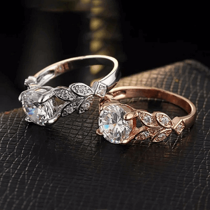 925 Sterling Silver Rings Vine Leaf Design Engagement Cubic Zircon Ring Fashion For Women Ladies Wedding Jewelry Gifts