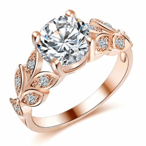 925 Sterling Silver Rings Vine Leaf Design Engagement Cubic Zircon Ring Fashion For Women Ladies Wedding Jewelry Gifts