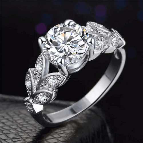 925 Sterling Silver Rings Vine Leaf Design Engagement Cubic Zircon Ring Fashion For Women Ladies Wedding Jewelry Gifts