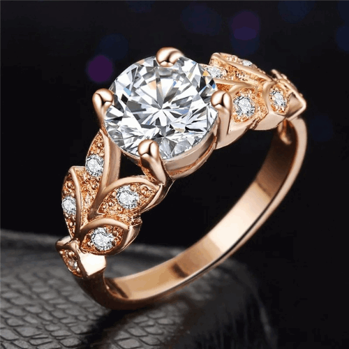 925 Sterling Silver Rings Vine Leaf Design Engagement Cubic Zircon Ring Fashion For Women Ladies Wedding Jewelry Gifts