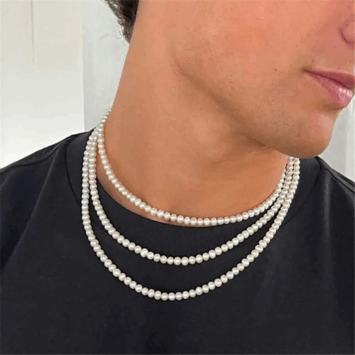 Pearl Necklace for Men & Women – Handmade Bead Strand, Wedding Jewelry