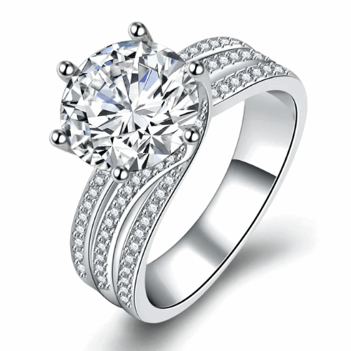 Luxury 925 Sterling Silver AAA CZ Ring – Women’s Engagement & Party Jewelry