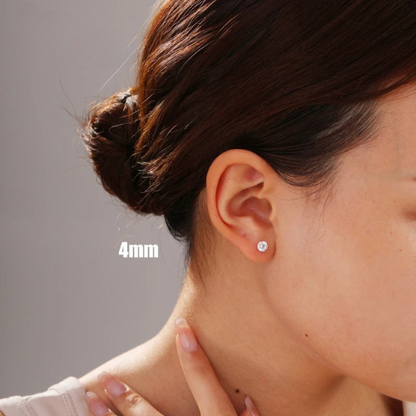 Crystal Zircon 925 Sterling Silver Earrings – Elegant Cubic Zirconia Studs for Women