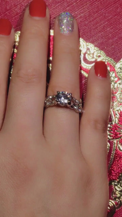 925 Sterling Silver Rings Vine Leaf Design Engagement Cubic Zircon Ring Fashion For Women Ladies Wedding Jewelry Gifts